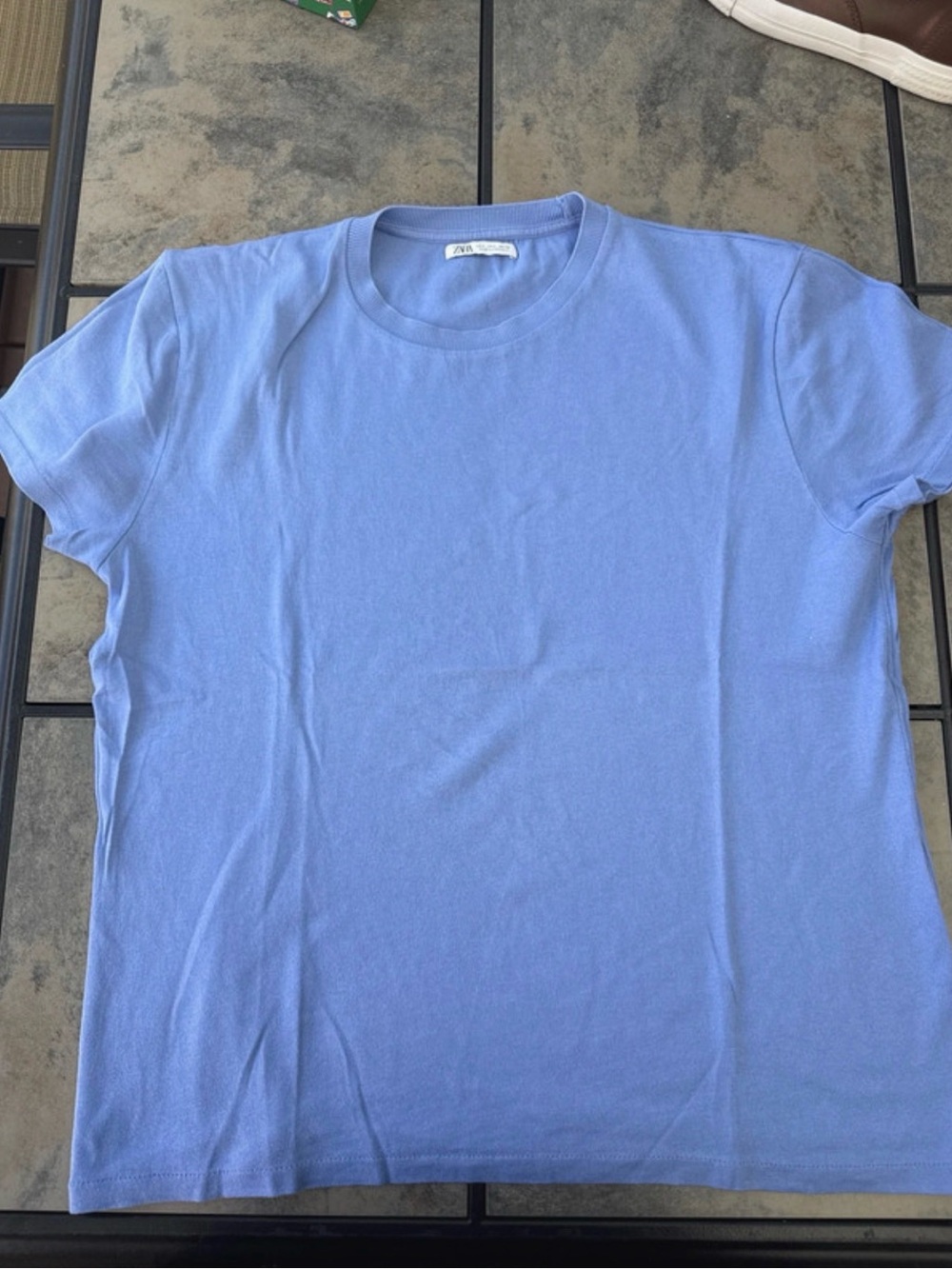 Zara Light Blue Short Sleeve Crewneck T-Shirt
